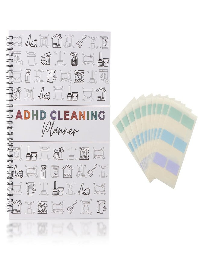 PUXING Adhd Cleaning Planner Daily Weekly Monthly Yearly Household Cleaning Planner Cleanings Schedule Checklist Organizer Chore Chart Notebook for Home(COLOR:white) - Image 1