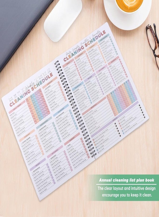 PUXING Adhd Cleaning Planner Daily Weekly Monthly Yearly Household Cleaning Planner Cleanings Schedule Checklist Organizer Chore Chart Notebook for Home(COLOR:white) - Image 5