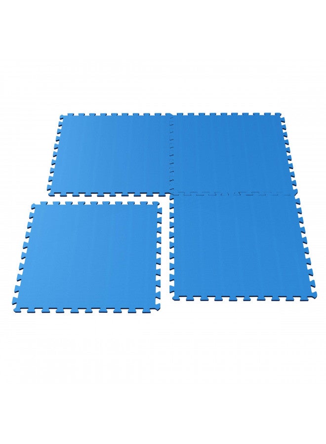 Stalwart Foam Mat Floor Tiles, Interlocking Ultimate Comfort EVA Foam Padding by Stalwart Soft Flooring for Exercising, Yoga, Camping, Kids, Babies, Playroom Blue 12" X 12" X 0.375"  - Image 3