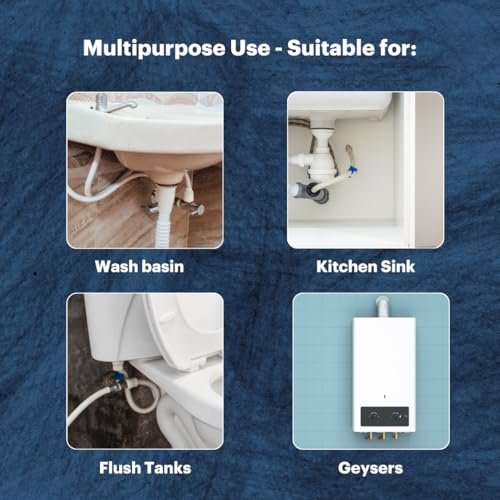 Johnson Bathrooms Johnson 4-Pack 24" PTMT Braided Pipe with Glassy Nut, Polytrimethylene Terephthalate, Star White, Corrosion-Resistant, Anti-Scaling, High-Temperature Resistant, Durable Plumbing Connection Solution - Image 2