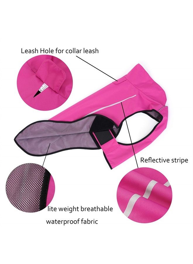 Mile High Life Dog Raincoat | Adjustable Water Proof Pet Clothes | Lightweight Rain Jacket with Reflective Strip | Easy Step in Closure,New Hot Pink,X-Small - Image 5