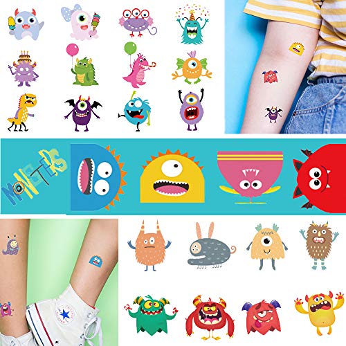 Ooopsi Monster Temporary Tattoos for Kids More Than 120 Tattoos Cute Cartoon Tattoos Sticker for Boy Girl Birthday Party Decorations Supplies Favors - Image 2