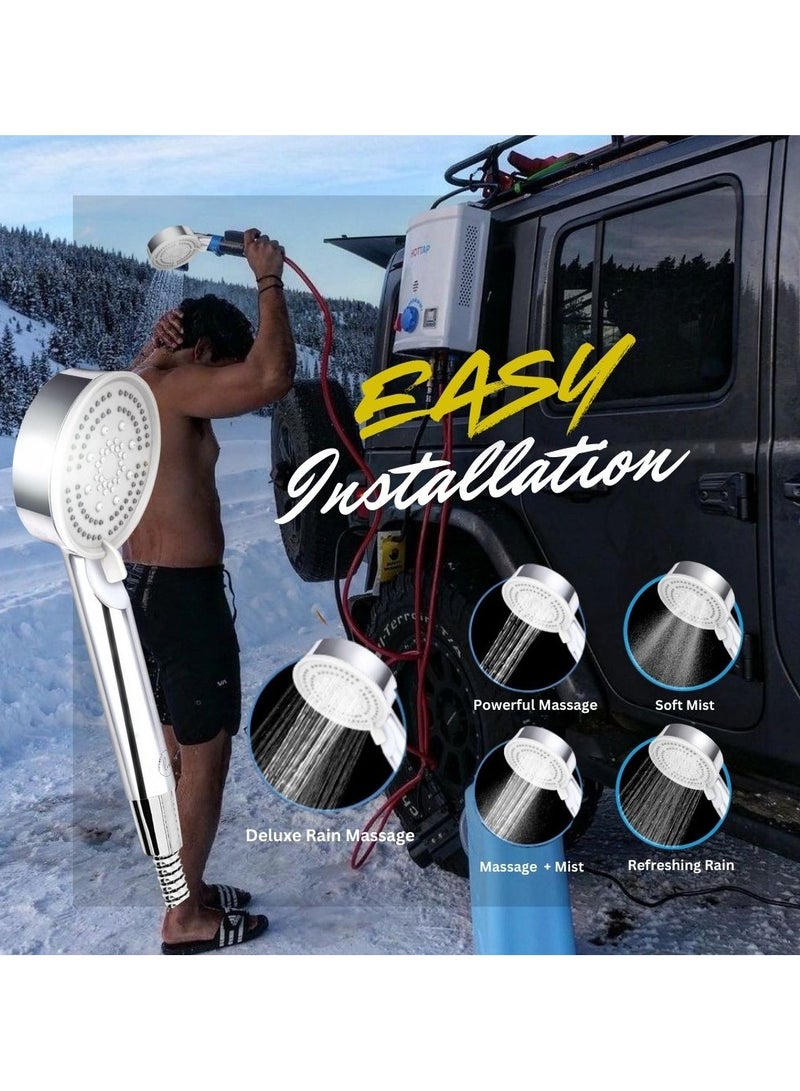 Luxoriented Luxoriented High Pressure Shower Head for Hard Water – 5 Spray Modes, Rust-Proof Chrome Finish, Spa & Massage Shower, Easy Install for UAE Home - Image 5