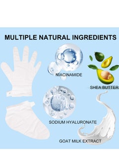 ROUSE ROUSE Hand and Foot Mask Set, 3 Pack Foot Mask & 3 Pack Hand Mask for Dry Cracked Hand Heel, Moisturizing Glove & Socks with Nicotinamide + Shea Butter + Goat Milk  - Image 2