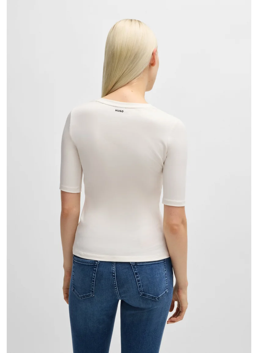 HUGO Slim-fit T-shirt in cotton, modal and stretch