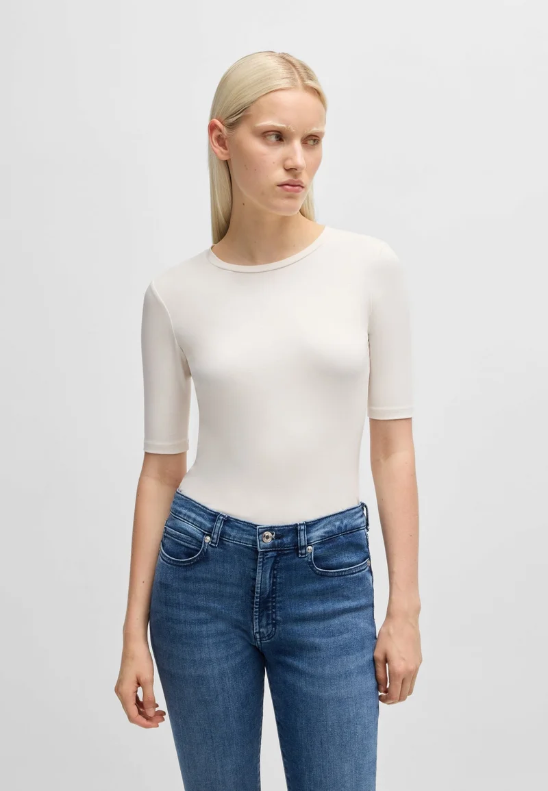 HUGO Slim-fit T-shirt in cotton modal and stretch