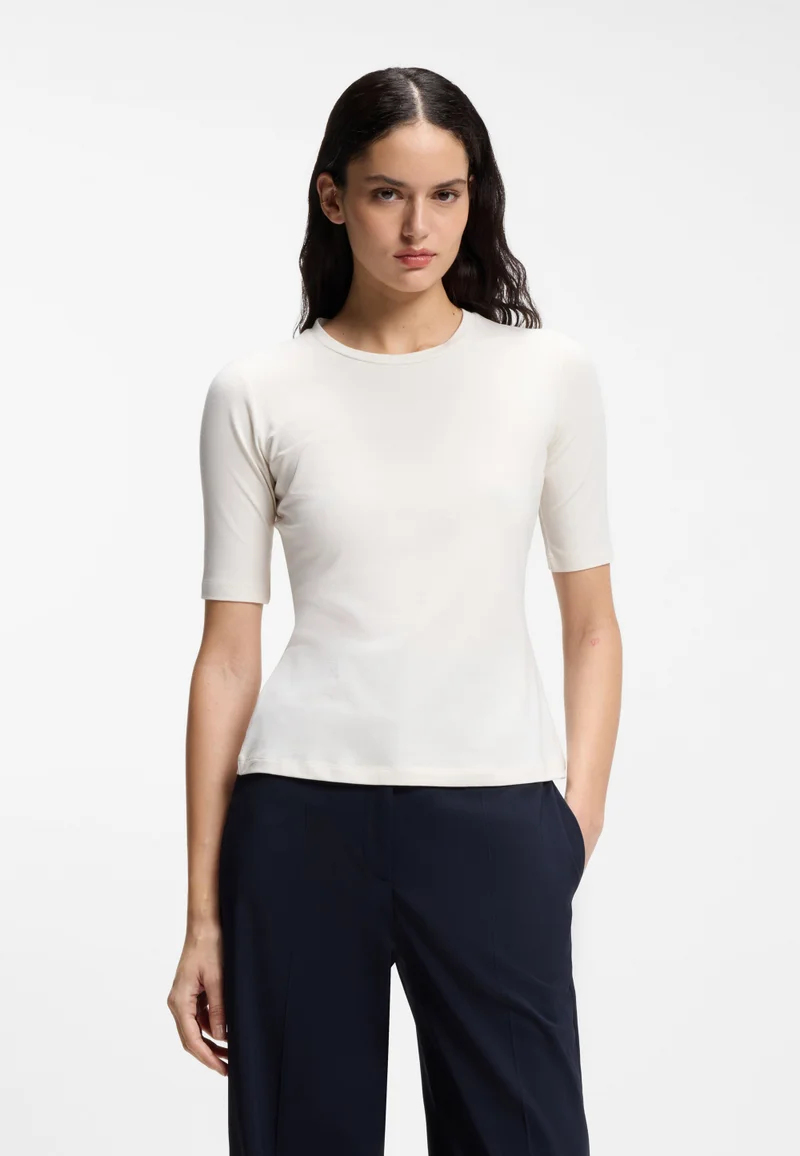 HUGO Slim-fit T-shirt in cotton, modal and stretch