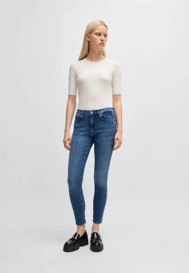 HUGO Natural Slim-fit T-shirt in cotton, modal and stretch for Women | Best Price UAE