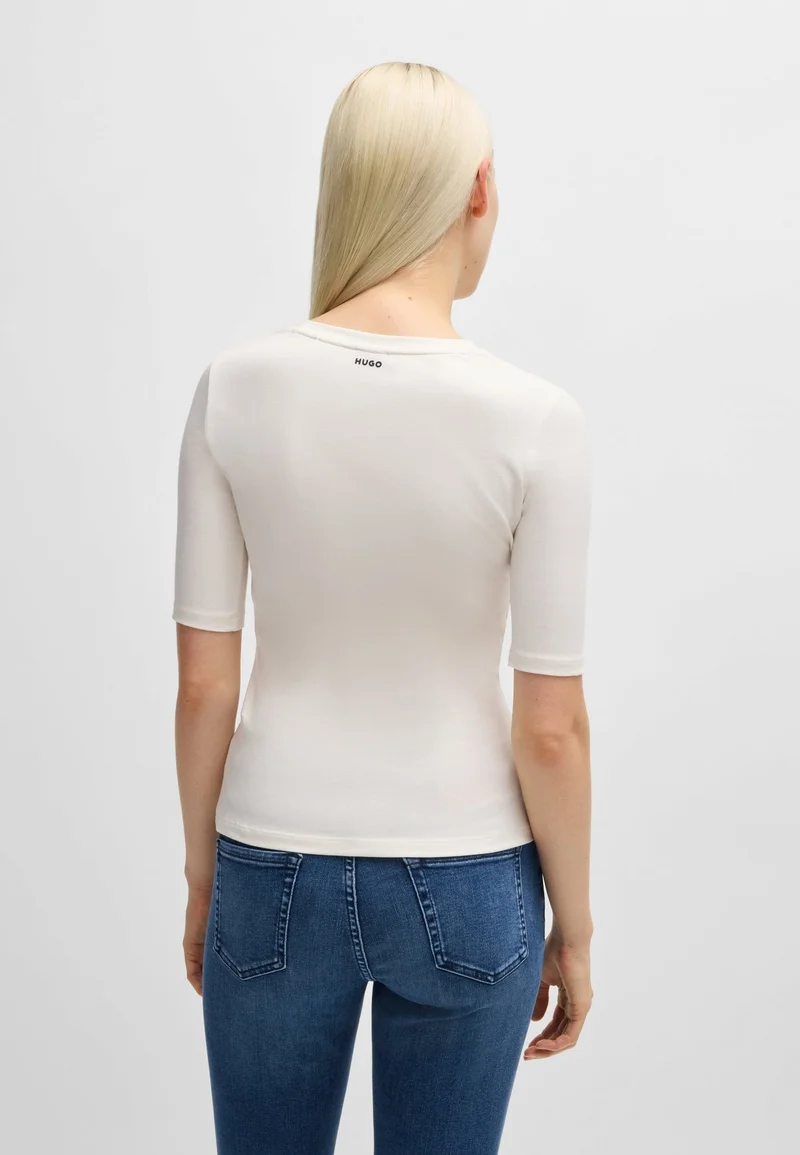 HUGO Slim-fit T-shirt in cotton, modal and stretch