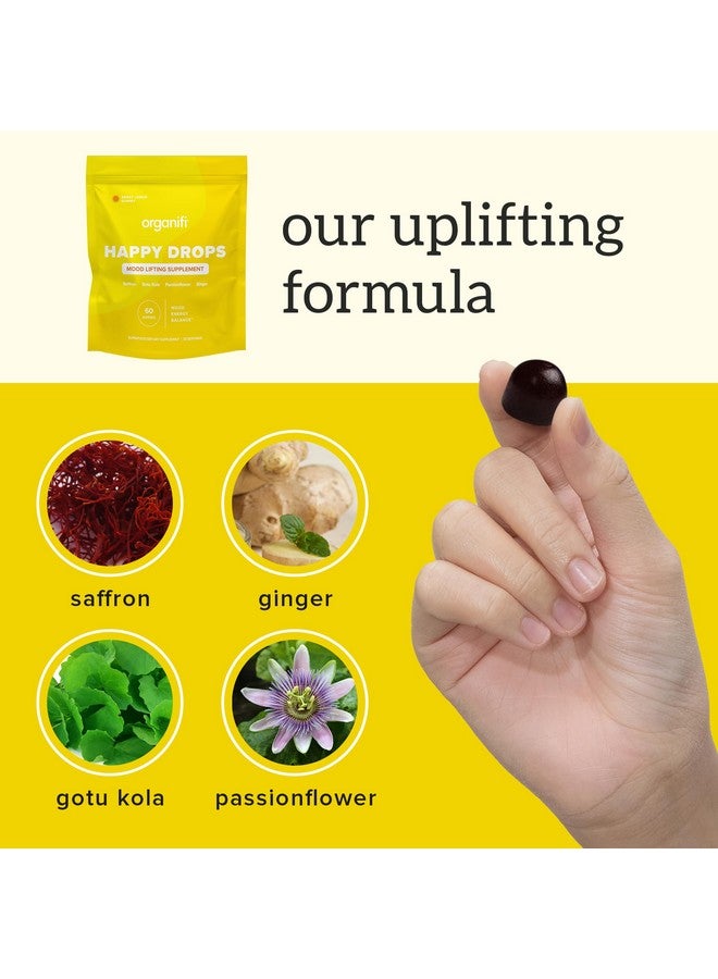 Organifi Organifi Happy Drops - Daily Superfood Happy Gummies for Adults - Mood Support Supplement for Balance, Bliss, Energy and Taking The Edge Off - Sweet Lemon Flavor - 60 Gummies - Image 5
