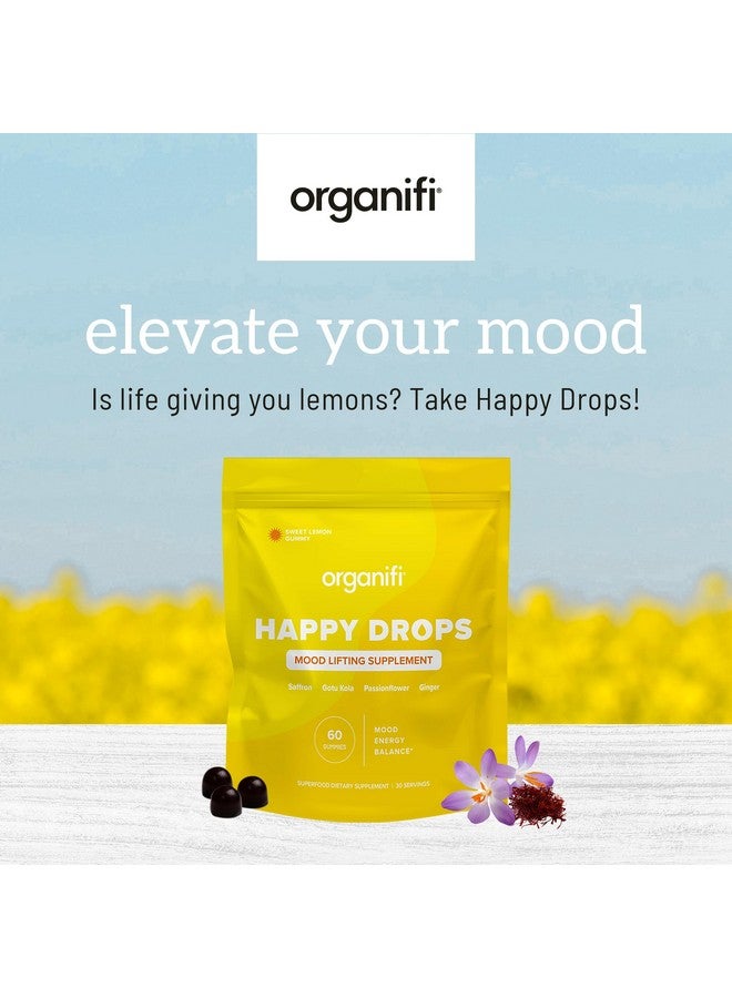 Organifi Organifi Happy Drops - Daily Superfood Happy Gummies for Adults - Mood Support Supplement for Balance, Bliss, Energy and Taking The Edge Off - Sweet Lemon Flavor - 60 Gummies - Image 3