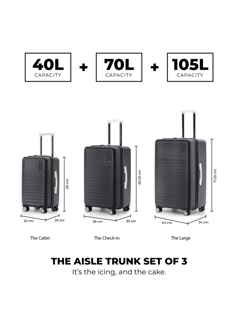 Mokobara The Aisle Trunk Set Of 3 - Polycarbonate Material | Money Moves, Black