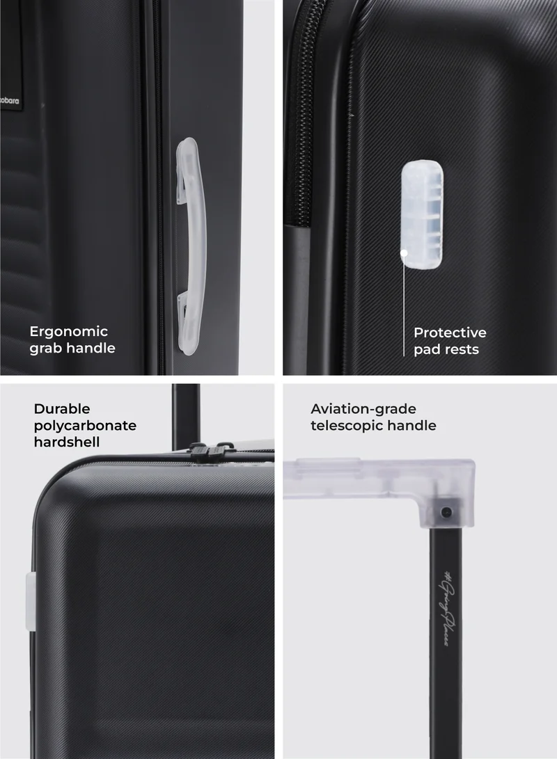 Mokobara The Aisle Trunk Set Of 3 - Polycarbonate Material | Money Moves, Black