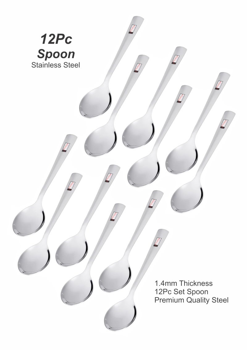 TIARA Sigma Spoon 12 Pc Stainless Steel Flatware Cutlery Spoon Set (12pc Spoon) - Image 2
