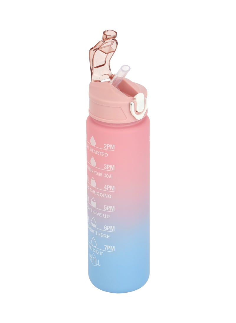 Delcasa Plastic Water Bottle DC2990 Pack of 2, 2.0 L & 900 ML, Plastic Bottle with Volume Tracker and Push Button Mechanism