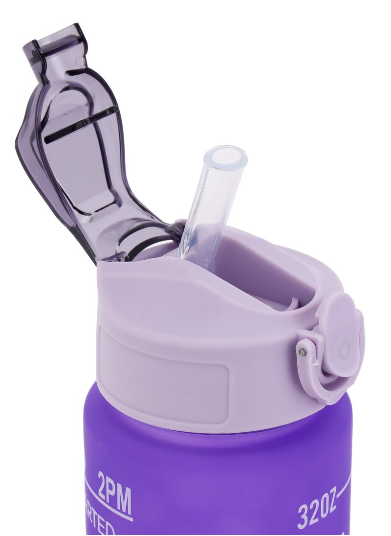 Delcasa Plastic Water Bottle DC2990 Pack of 2, 2.0 L & 900 ML, Plastic Bottle with Volume Tracker and Push Button Mechanism