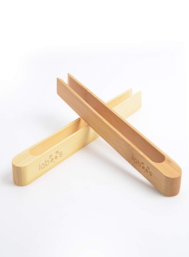 laboos Magnetic Bamboo Toaster Tongs: 100% Natural 8.7” Wood Kitchen Toast Tongs| Eco-Friendly, Space Saving Modern Kitchen Accessory for Home Restaurant | Set of 2 - Image 5