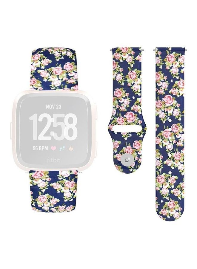 NIBEMINENT Reverse Buckle Printed Silicone Strap For Fitbit Versa 2 / Lite Multicolour