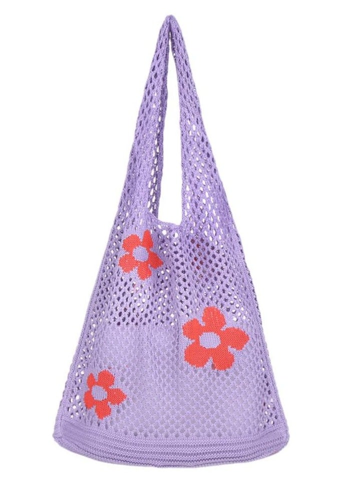 Oasisgalore Crochet Tote Bag Mesh Beach Bag Aesthetic Shoulder Bag Y2k Purse for Women Girls  - Image 1