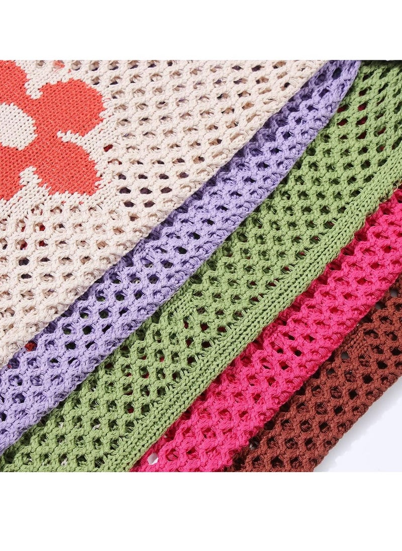 Oasisgalore Crochet Tote Bag Mesh Beach Bag Aesthetic Shoulder Bag Y2k Purse for Women Girls  - Image 5