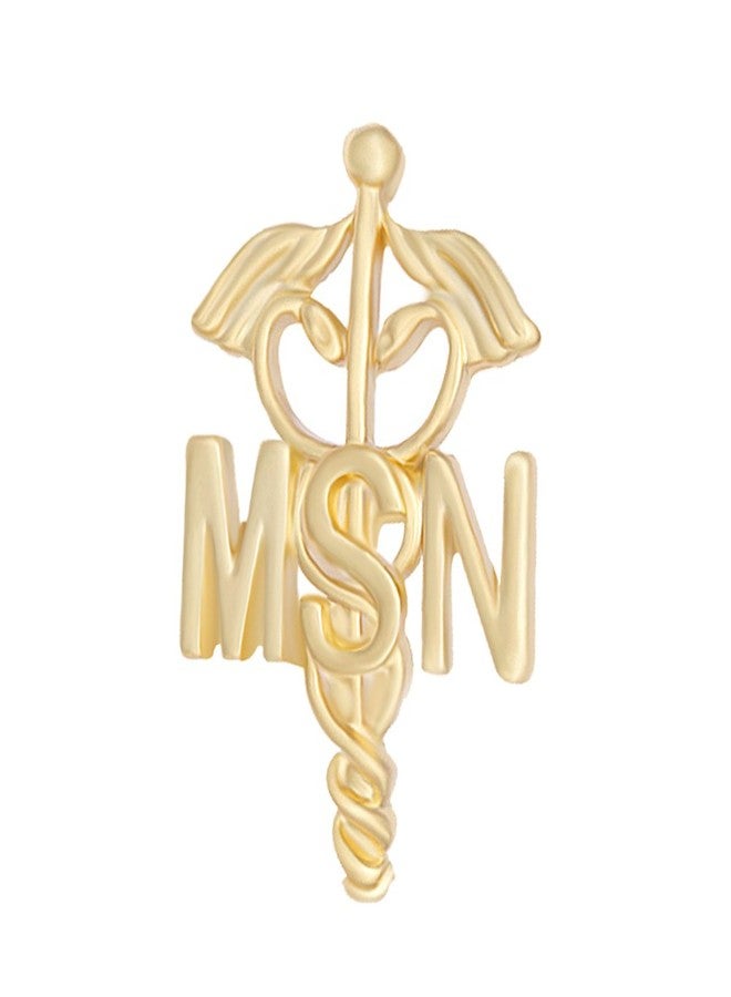 MANZHEN Prestige Medical Emblem Pin, BSN MSN Nurse Doctor Brooch Pins (MSN-Gold) - Image 1