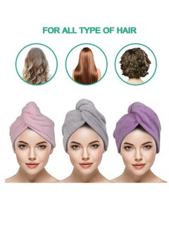 Excefore Microfiber Hair Towel for Women,Hair Towel Wrap Fast Drying Hair Turban Towel, Ideal for Anti Frizz and Curly Hair, Absorbent Micro Fiber Bathing Hair Cap for Wet Hair（3-Color Pack）  - Image 5