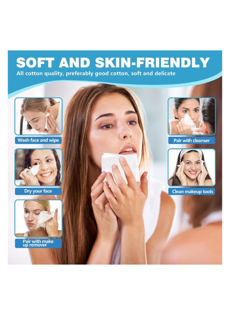 Disposable Face Towel, for Washing Soft Cotton Dry Wipes, Facial Cloths Towelettes for Washing and Drying, Facial Tissue for Cleansing, Skincare and Makeup Remover (80 Count) - Image 4