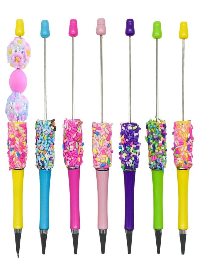 Lopenle12 Pack Colorful Candy Bead Gel Pens, Beadable Pens Bead Pens Kit Bulk Beaded Pen,Smooth Black Ink, Fun Decorative Writing Pens for Writing note taking in School, Office - Image 1