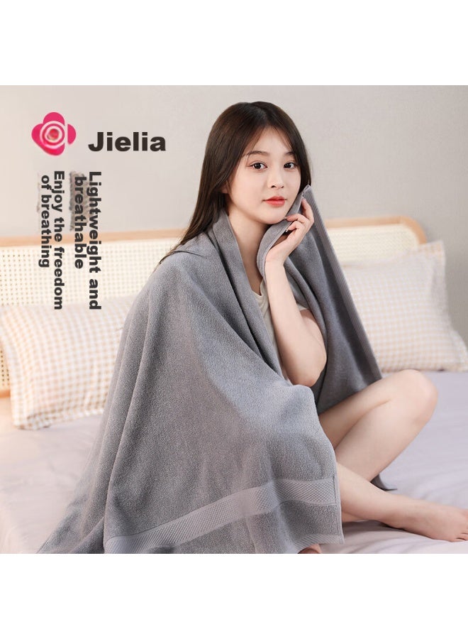 Grace Bath Towel, Grade A Pure Cotton, For Adults, Men And Women, Home Use, Soft, Absorbent, Quick-drying, All-cotton, Hotel-grade Large Bath Towel, Dark Gray - Image 2