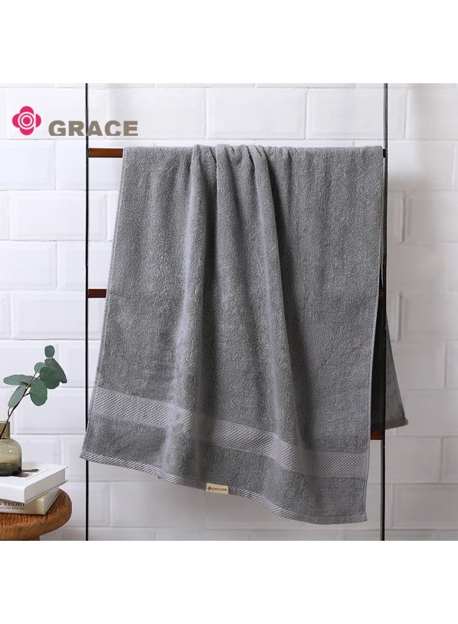 Grace Bath Towel, Grade A Pure Cotton, For Adults, Men And Women, Home Use, Soft, Absorbent, Quick-drying, All-cotton, Hotel-grade Large Bath Towel, Dark Gray - Image 1