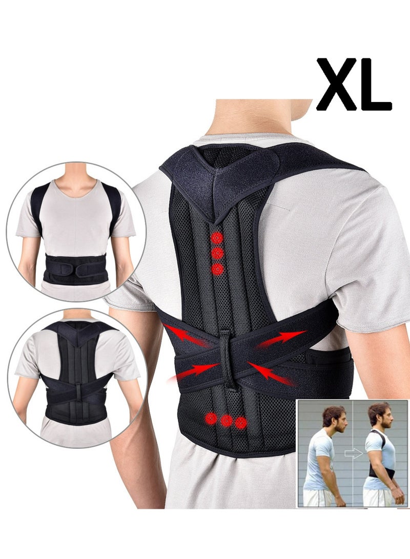 أوللاي حزام دعم الظهر ومصحح الموقف للرجال - كورسيت قطني العظام ودعم العمود الفقري للتخفيف من الألم ومواءمة الموقف ودعم الظهر - Image 1