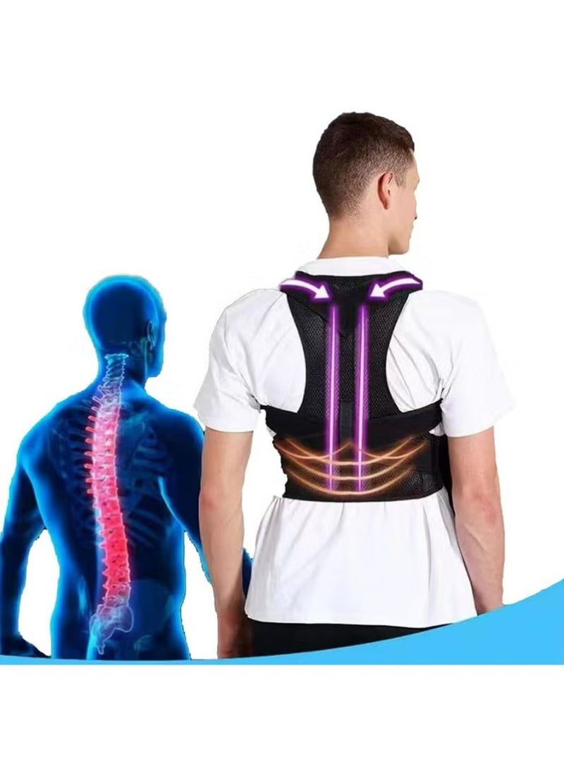 أوللاي حزام دعم الظهر ومصحح الموقف للرجال - كورسيت قطني العظام ودعم العمود الفقري للتخفيف من الألم ومواءمة الموقف ودعم الظهر - Image 4