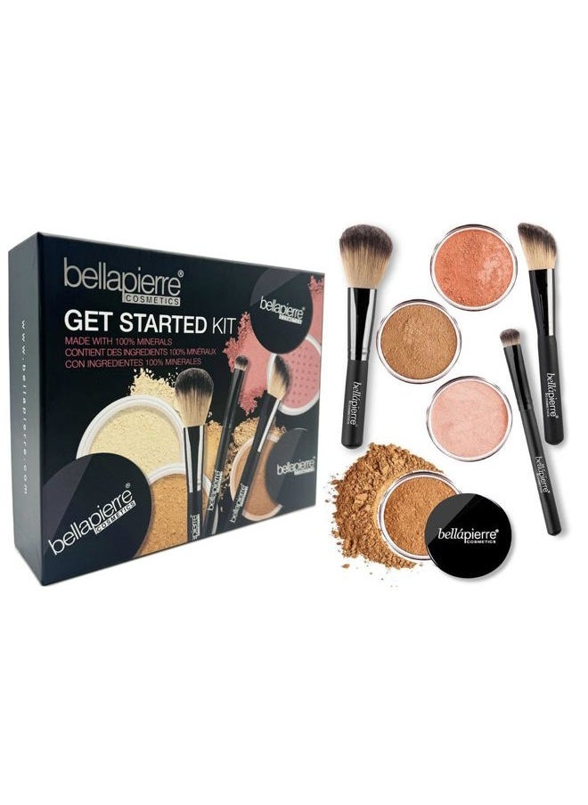 BellaPierre Get Started Kit | Includes 2 Mineral Foundations, 1 Blush, & 1 Bronzer | Mineral Makeup Essentials | Non-Toxic and Paraben Free | Oil and Cruelty Free | Long Lasting Formulas – Deep  - Image 1