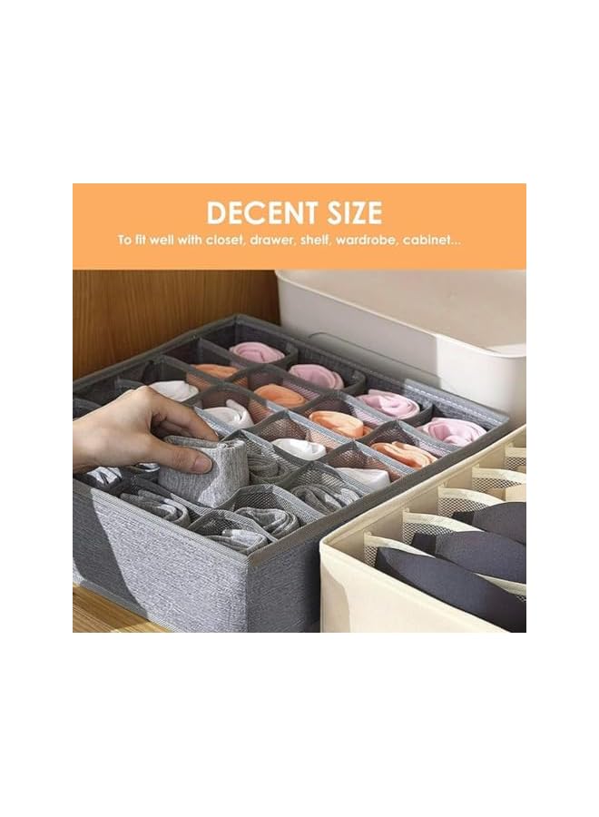 Green Tiger 2 Pack 48 Cells Sock Organizer,Drawer Organizer Divider,Underwear Organizer,Collapsible Closet Organization Storage Foldable Stackable Storage Bin for Underwear,Socks and Belts,Dresser - Image 4