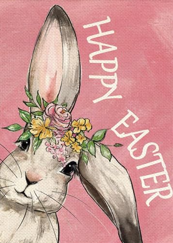 KINPLUB Happy Easter Bunny Diamond Painting Kits for Adults 5D Rabbit Diamond Art Kits for Beginners DIY Full Round Drill Paint with Diamonds Dots Gem Art Home Wall Decor 12 x 16 Inch - Image 1