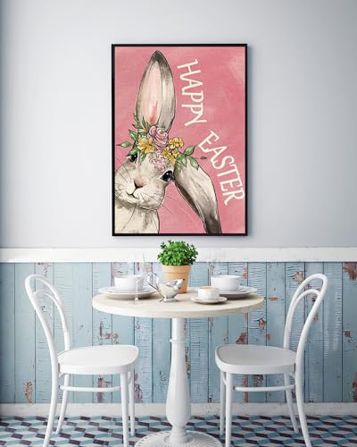 KINPLUB Happy Easter Bunny Diamond Painting Kits for Adults 5D Rabbit Diamond Art Kits for Beginners DIY Full Round Drill Paint with Diamonds Dots Gem Art Home Wall Decor 12 x 16 Inch - Image 3