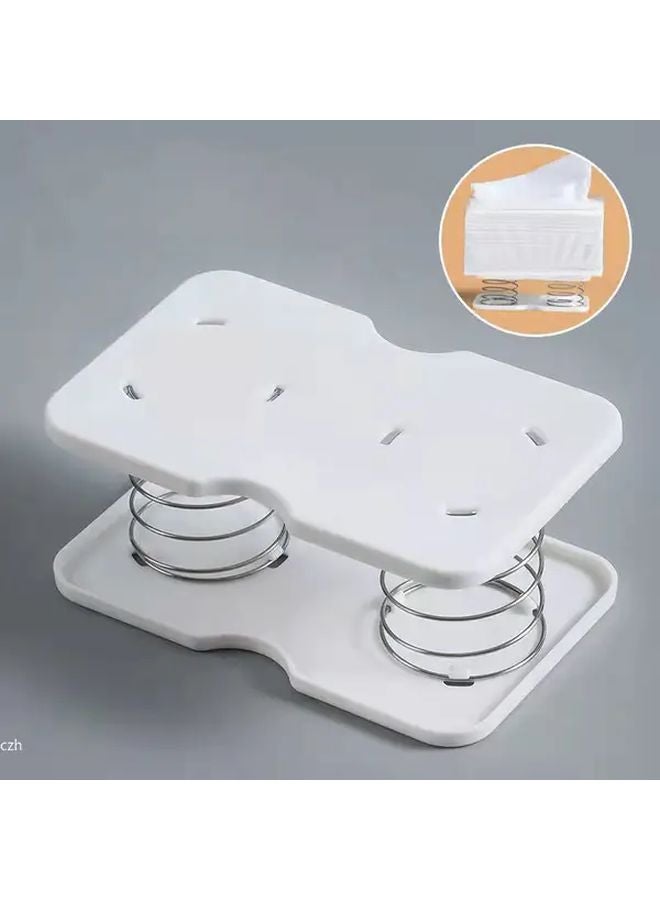 White Automatic Hands Free Tissue Dispenser Hygienic One Touch Wall Mounted Space Saving - Image 2