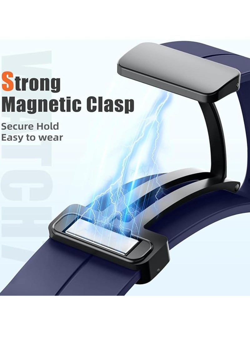 MIGOFAST Magnetic Band Compatible with Samsung Galaxy Watch 7 Ultra 2024 Strap, Magnetic D-Buckle Replacement Band, No Gap Silicone Sports Strap for Samsung Galaxy Watch 7 Ultra Men Women - Image 3
