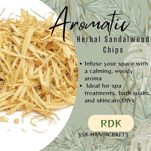 RDK Natural Sandalwood Chips Scraps Chandan Lakdi Flakes Chilka for Pooja Hawan Samagri for Healing Meditation, Protection Incense, Spiritual Supplies and Skincare - 50 Gram - Image 3
