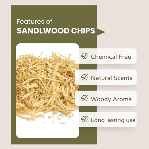 RDK Natural Sandalwood Chips Scraps Chandan Lakdi Flakes Chilka for Pooja Hawan Samagri for Healing Meditation, Protection Incense, Spiritual Supplies and Skincare - 50 Gram - Image 4