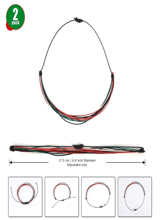 YIKIADA Palestine Bracelet Handmade Adjustable Free Palestinian Flag String Thread Bracelets Save Gaza Rope Wrap Bangles for Men Women 2 Pack - Image 2