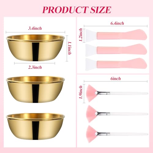GRETJOB Professional Facial Bowls Set for Estheticians 9 Pcs Mixing Bowls with Brush Spatula Facial Mask Mixing Kit for Spa Home Use - Image 3
