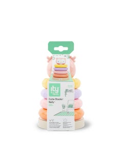 ingenuity INGENUITY ity by Ingenuity Cutie Stacks, 4 BPA-Free Rings, Faux Wood Stand, Owl Topper, Unisex, for Ages 6 Months and Up - Nally  - Image 5