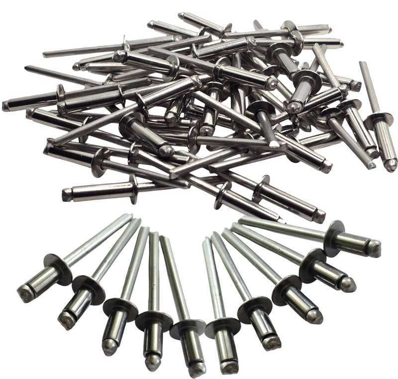 Universal Hardware 5mm Blind Rivets Type A Dome Head Stainless Steel DIN 7337 (50, 5 x 10mm) - Image 1
