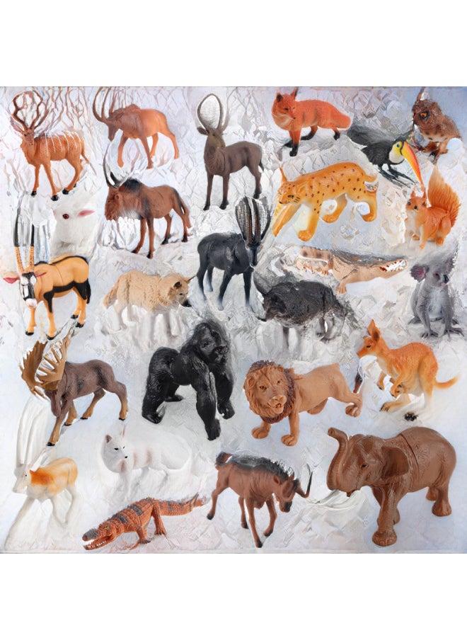 Puzzle Simulation Forest Wild Animal Model Toy Early Education Cognitive Decoration Ornaments Suit Series-Color:X-136 White Fox  - Image 2