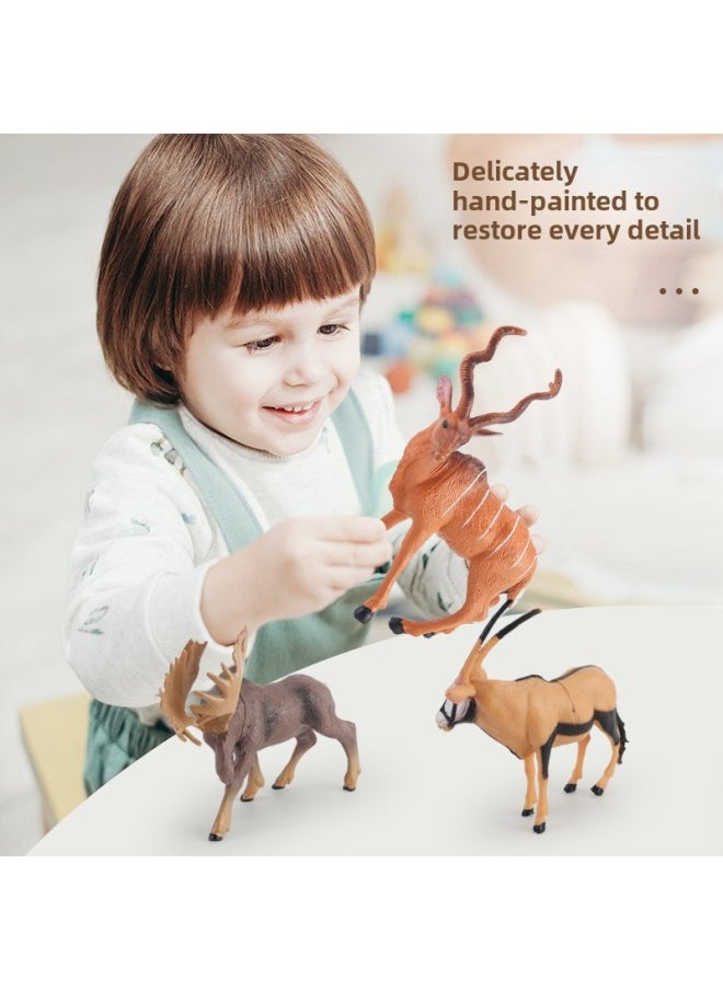 Puzzle Simulation Forest Wild Animal Model Toy Early Education Cognitive Decoration Ornaments Suit Series-Color:X-136 White Fox  - Image 4