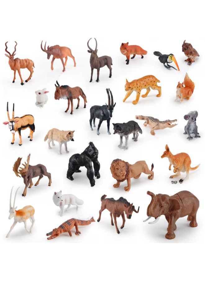 Puzzle Simulation Forest Wild Animal Model Toy Early Education Cognitive Decoration Ornaments Suit Series-Color:X-136 White Fox  - Image 3