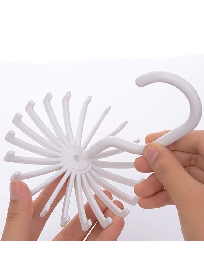 We Happy Tie Holder Belt Hanger with Rotating 20 Hooks Durable Scarf and Accessories Organizer White Pack of 3 - Image 4