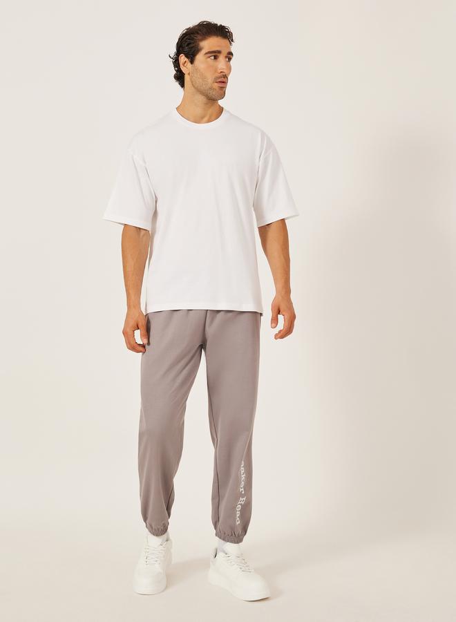 Styli Slogan Back Print Jersey Oversized T-Shirt  - Image 3