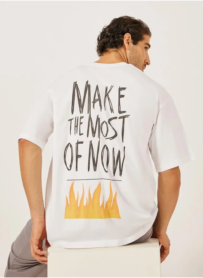ستايلي Slogan Back Print Jersey Oversized T-Shirt